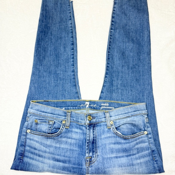 7 For All Mankind Light Blue Denim Jeans - Picture 2 of 5